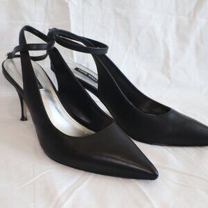 Nine West Boca Pointy Toe Ankle Strap Dress Pumps (Size 8.5) in Black